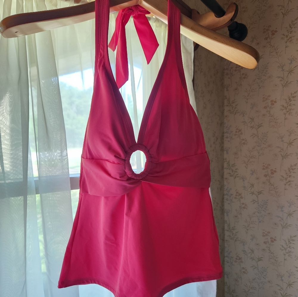 Small Pink Halter Swim Top